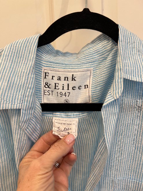 Eileen, Relaxed Button-Up Shirt, Blue Stripe – ReLoved by Frank