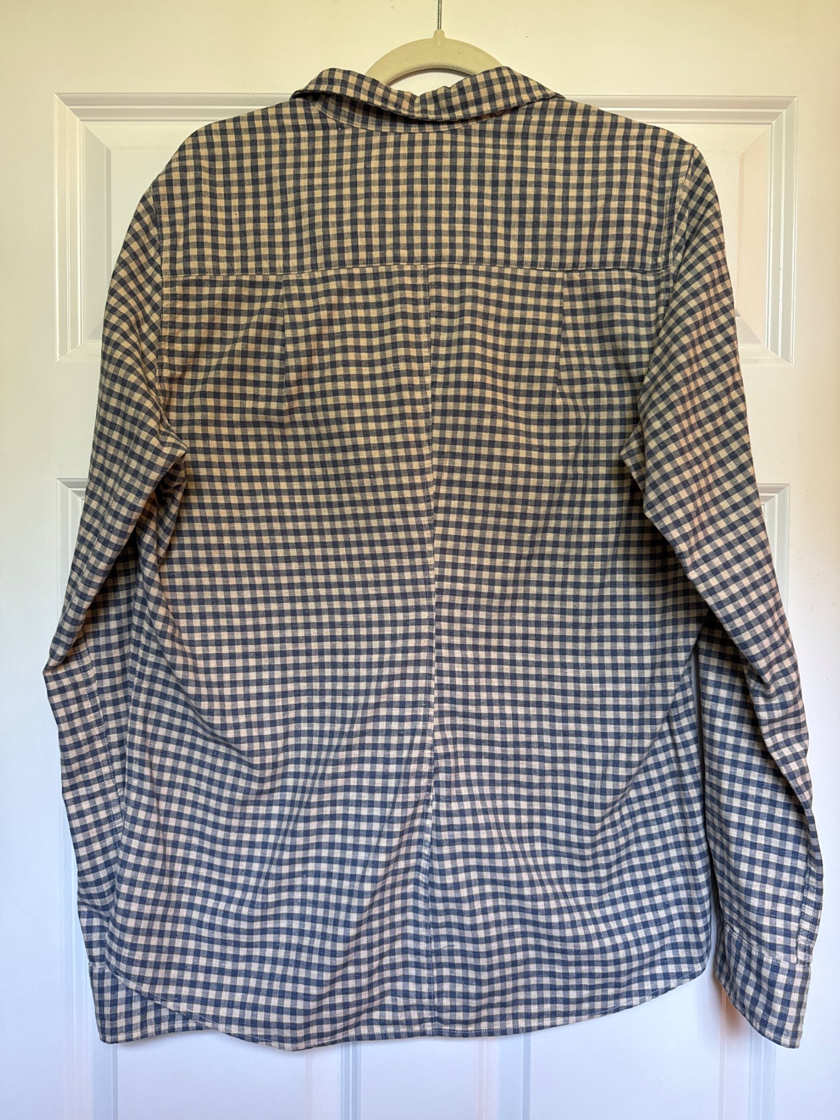 【BARRY♤コットン】Frank & Eileen バリー❤︎ブルーチェック Barry, Tailored Button-Up Shirt, Beige Check – ReLoved by