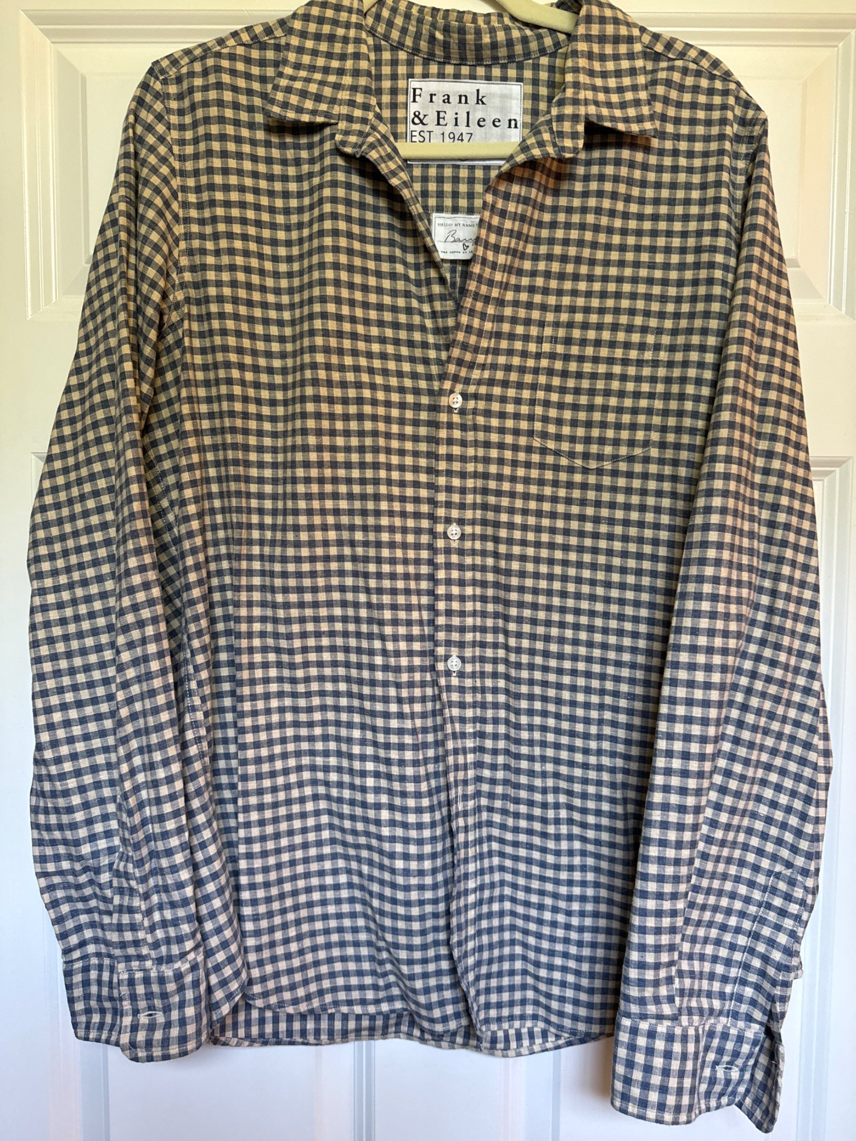 Barry, Tailored Button-Up Shirt, Beige Check – ReLoved by