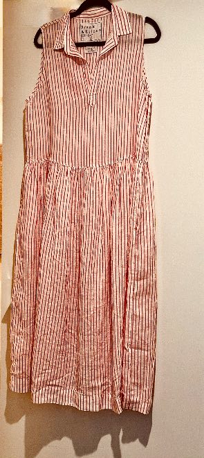 Daphne, Sleeveless Popover Dress, Pink Stripe – ReLoved by