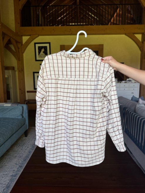 JOEDY Cream and Brown Windowpane, Flannel