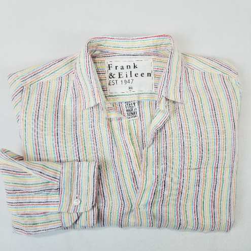 Frank & Eileen  フランクアンドアイリーン BARRY ストライプ BARRY Multi Color Stripe, Classic Linen Shirt – ReLoved by Frank
