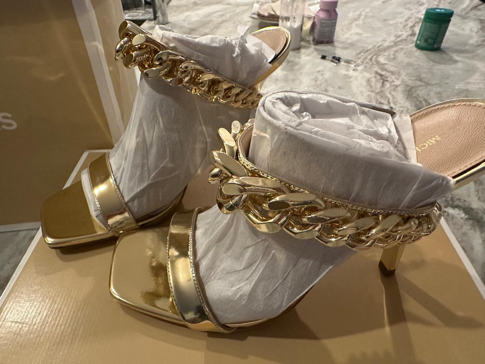 Bianca Embellished Metallic Leather Sandal